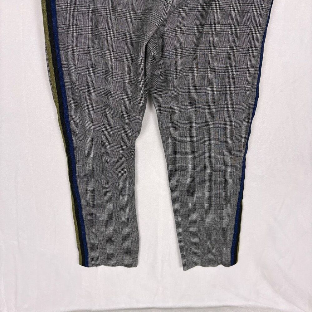 Maeve by Anthropologie Black Plaid with Sparkle Striped Side Pants Size Large - Picture 10 of 12